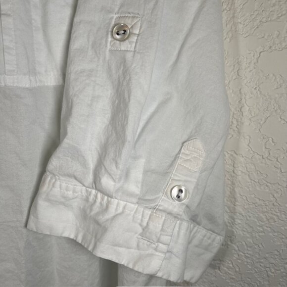 Catherines Plus Size Cotton Button Front Shirt w/ Shoulder Epaulets- Size 2X - Picture 3 of 8